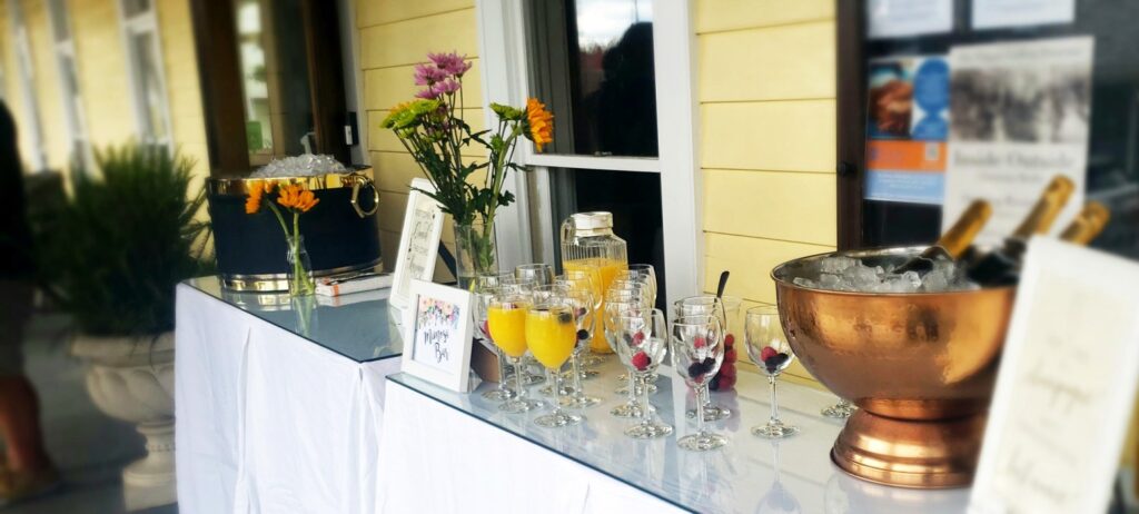 enjoy quality crafted mimosas on the porch