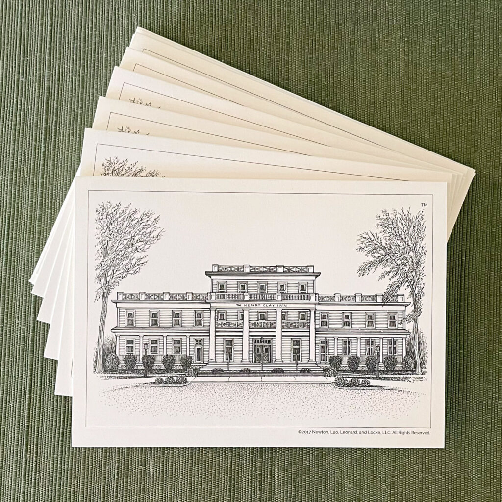Greeting cards with the henry clay inn illustration