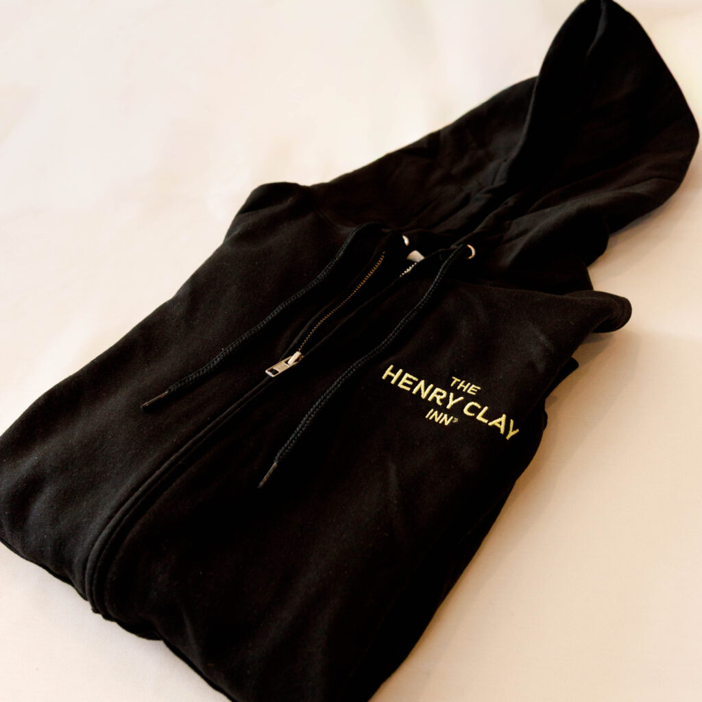 Black Zip Hoodie with Embroidered Logo