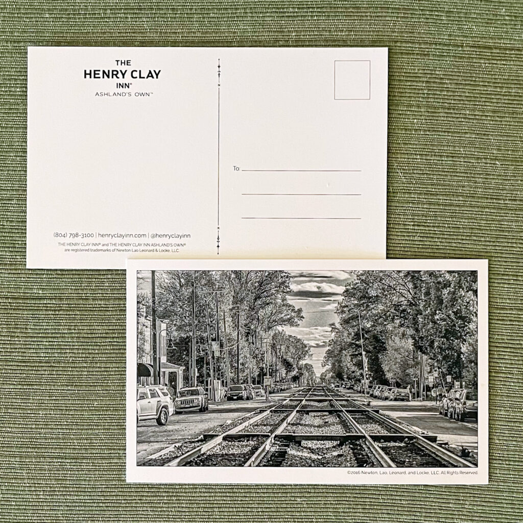 Post card with train track illustration – Available in the shop